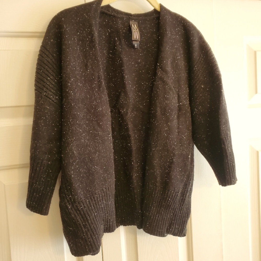 Marla Wynne Cropped Sweater Cardigan Sz M Black
